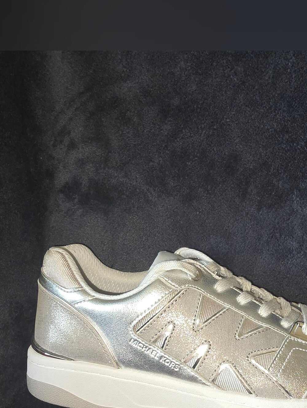 Michael Kors Rebel Metallic Silver Leather Sneakers Women's 10M NIB - Picture 8 of 14